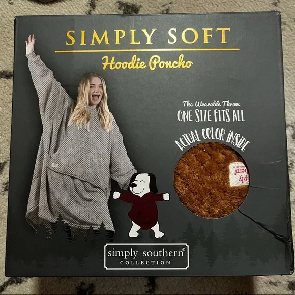 Simply Southern Other Simply Southern Hoodie Poncho In Camel